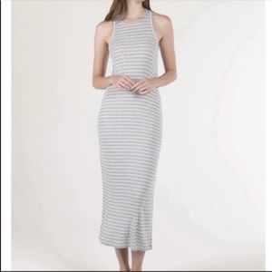 Splendid Darya Striped Maxi Dress in Gray & White Stripe NWT